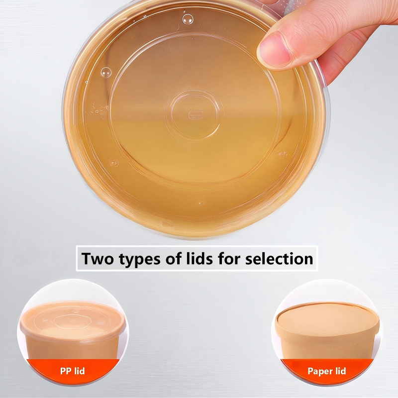 Taza de papel para sopa con tapa