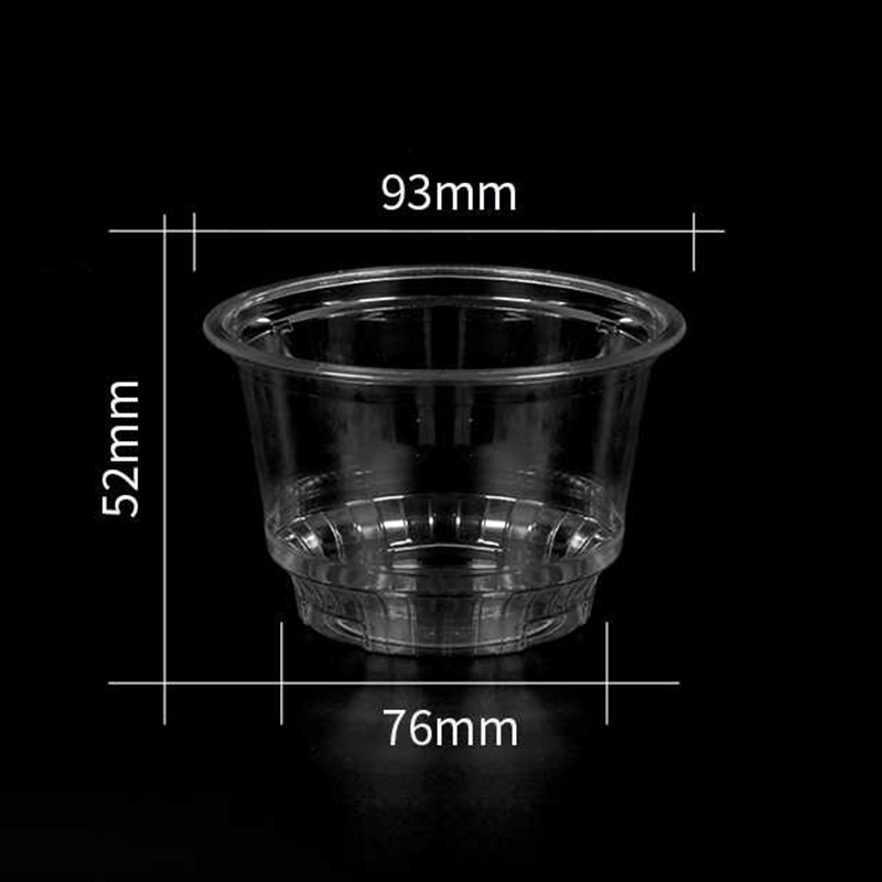 Taza transparente para helado PET de 92 mm