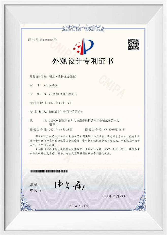 Certificado de Patente de Diseño